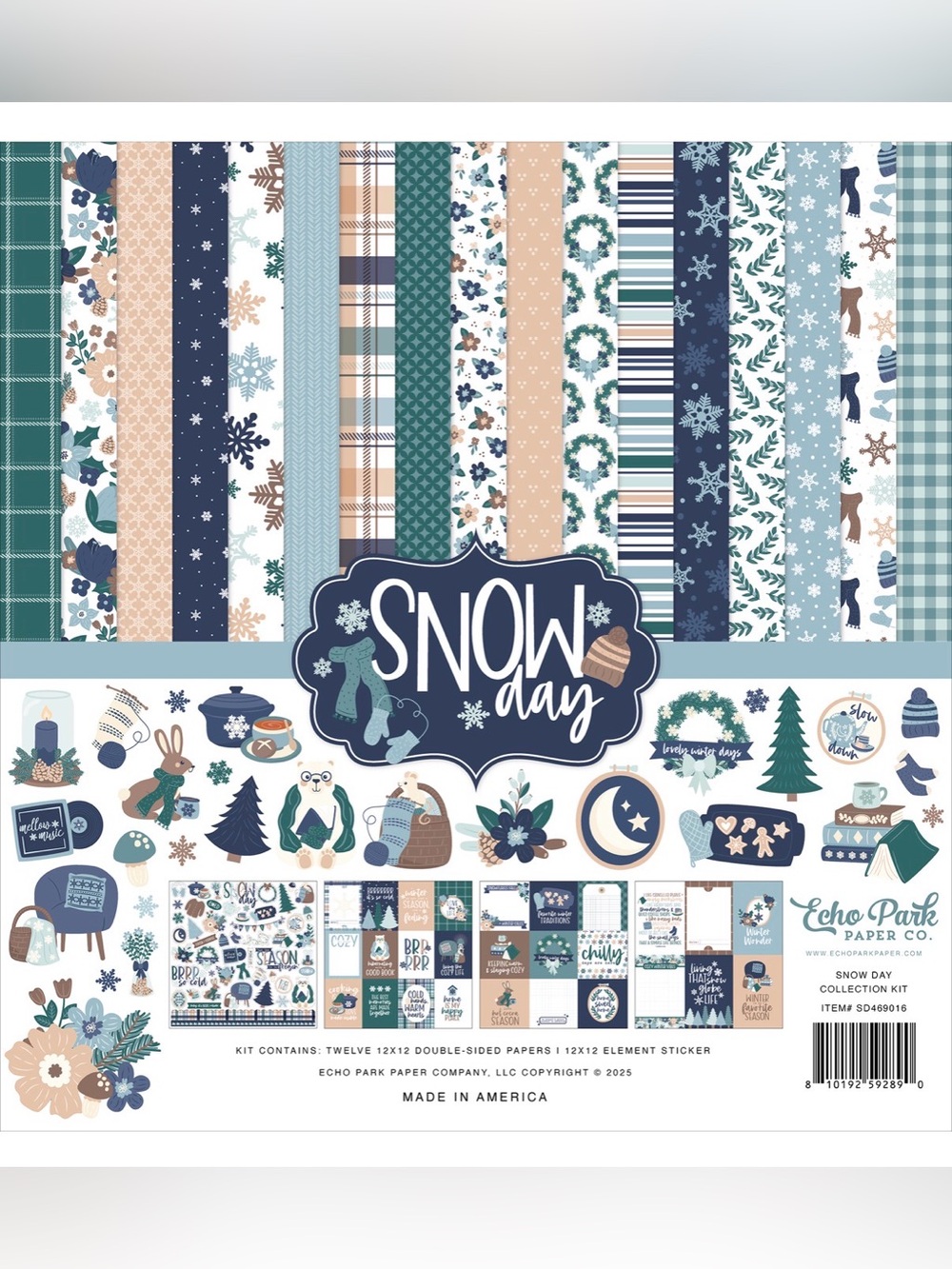 Echo Park "Snow Day" 12x12 Winter Paper & Sticker Kit ❄️